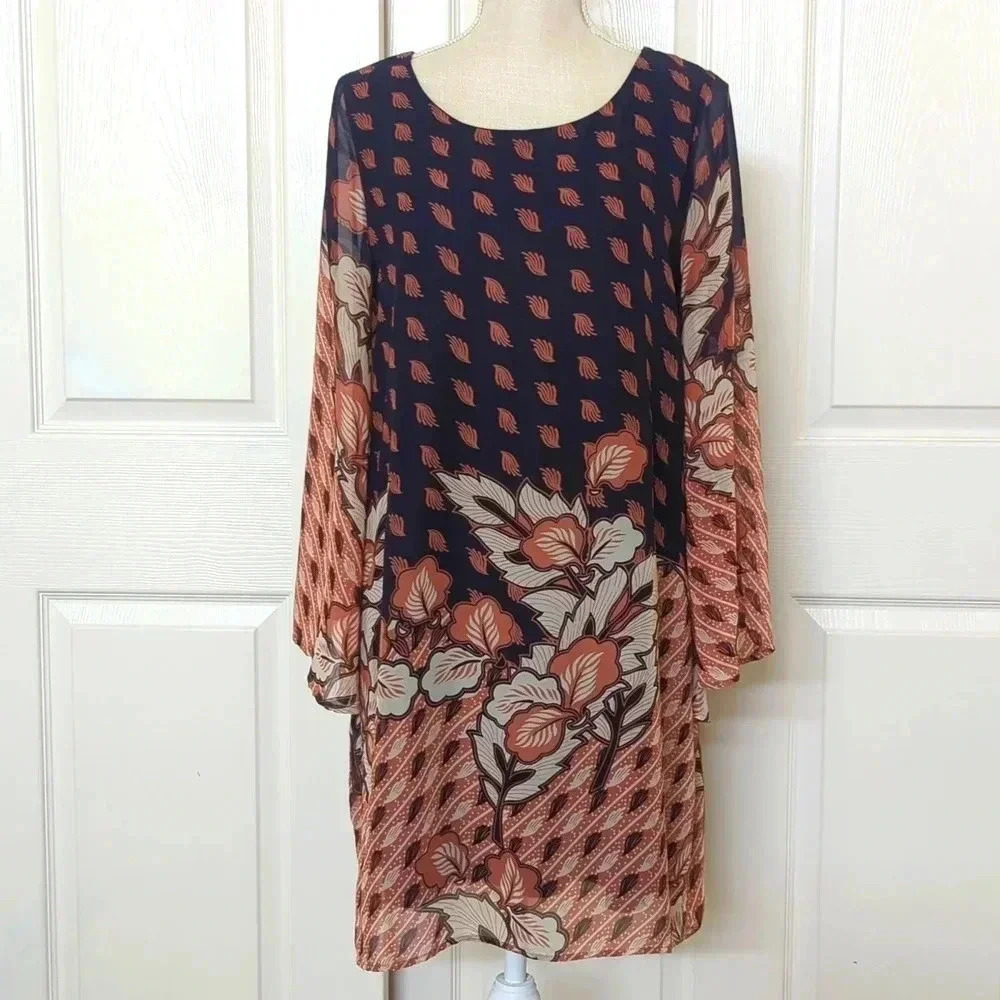Millibon Navy Autumn printed Dress